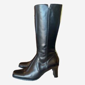 Sudini Torrey Black Napa Calf Italian Leather Tall Dress Boots 10.5N New